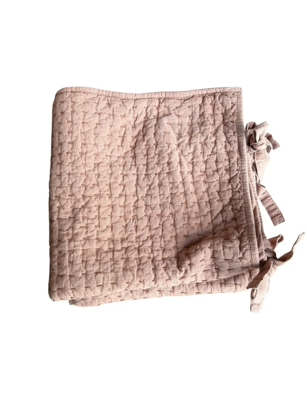 Pottery Barn Pick-Stitch Handcrafted Cotton/Linen Euro Shams color Brick